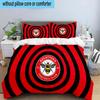 3PCS Brentford Football Club Crest Printed Bedding Set, Includes A Duvet Cover and Two Pillowcases for Bedroom, Suitable for All Seasons