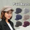 Ear Protection British Berets Thick Artist Hat Vintage Plaid Octagonal Hat  Autumn