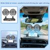 Dual Head Car Fan Foldable Adjustable USB Powered Vehicle Cooling Fan with Rotatable Heads for Interior Ventilation and Air Circulation