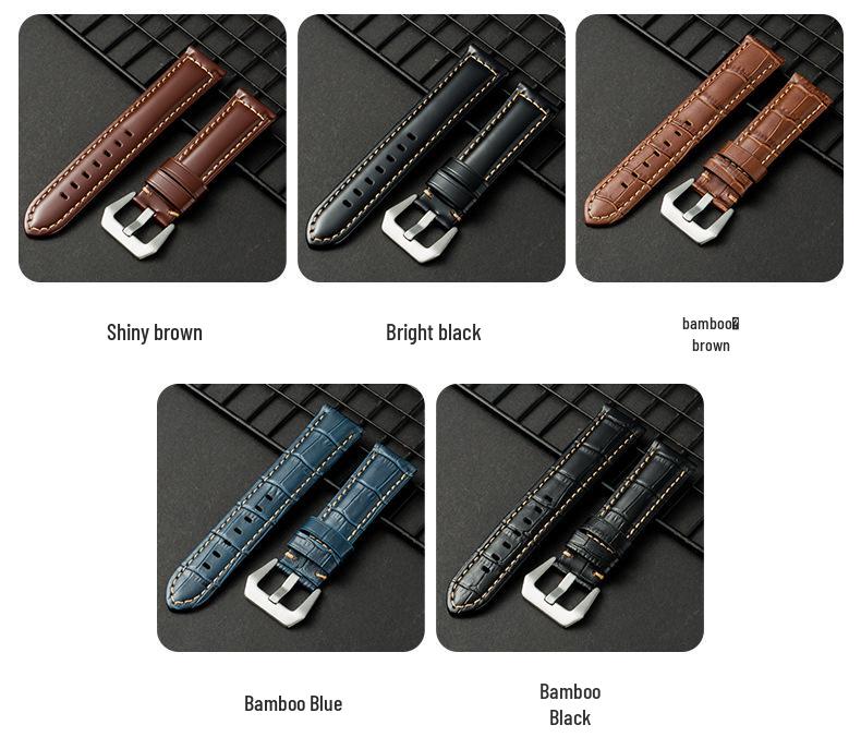 Crazy Horse Leather Frosted Retro Watch Strap 22/24/26mm - European & American Style