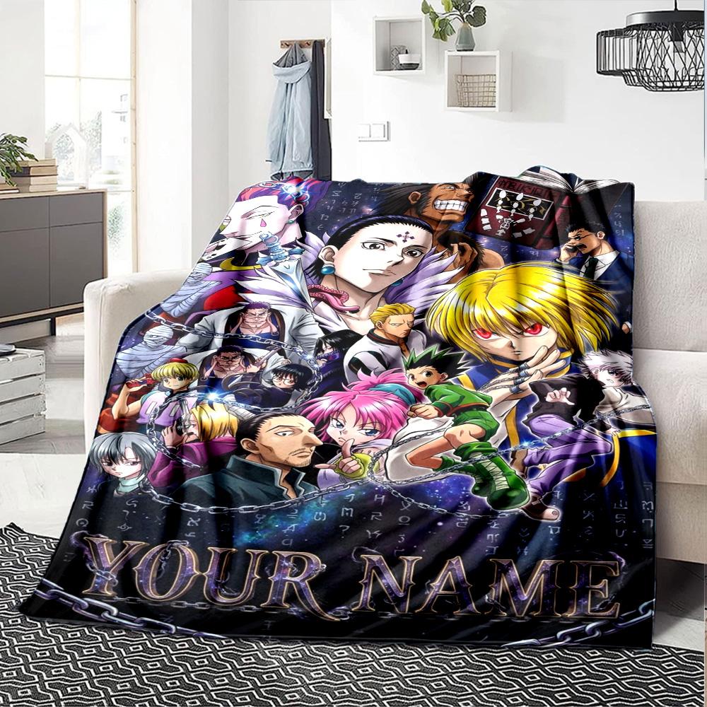Name Custom Hunter X Hunter Print Flannel Blanket High Quality Warm Comfortable Cover for All Seasons Perfect for Gifts Home Decor