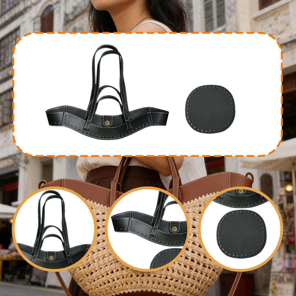 Taschengriff-Set Riemen PU-Leder Set Zubehör Häkeln Geflochtener Boden Nähen Einfache Reparatur Geeignet