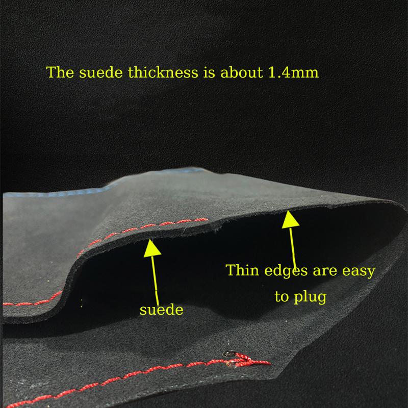 Hand-stitched Ized Suede Leather Steering Wheel Cover  For Ford EcoSport Fiesta 2008-2017 Car Accessories