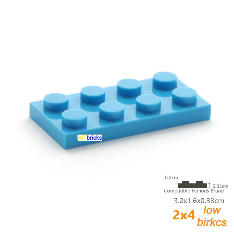 60pcs DIY Building Blocks Thin Figure Bricks 2x4 Dots Educational Creative Size Compatible With 3020 Plastic Toys for Children