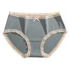 Women's Antibacterial Cotton Panties with a Sexy Mid-rise Waist, Large Size, Lace, Japanese-style Cute Bow, and Triangle Cut.