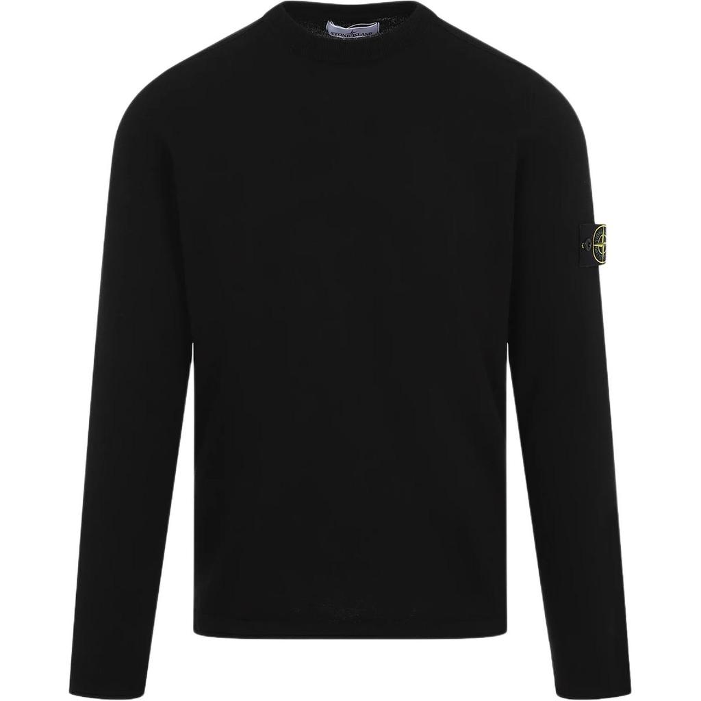 Stone Island Solid Color Logo Crew Neck Long Sleeve Sweatshirt Men sweatshirt Black K1S1551000-62S00B9-V0029
