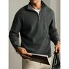 Mens Half-Zip Stand Collar Knit Sweater 2026 Fall Winter Vintage Preppy Casual Pullover