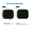 RV Fixed Window 500×350mm Black Aluminum Alloy Round Corner Glass With Fixing RIng For Trailer Camper