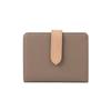 Portefeuille bifold femme Lizdays, Cuir véritable, Grande capacité (Gris BeigeRose Beige)