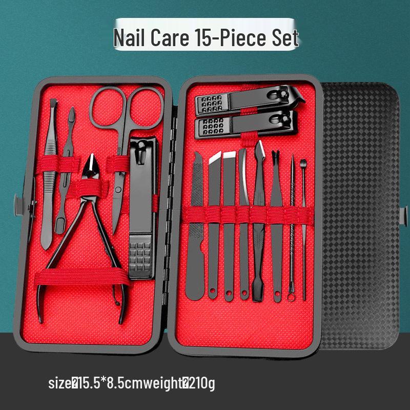 Spot Black 24-Piece Stainless Steel Nail Clipper & Pedicure Set