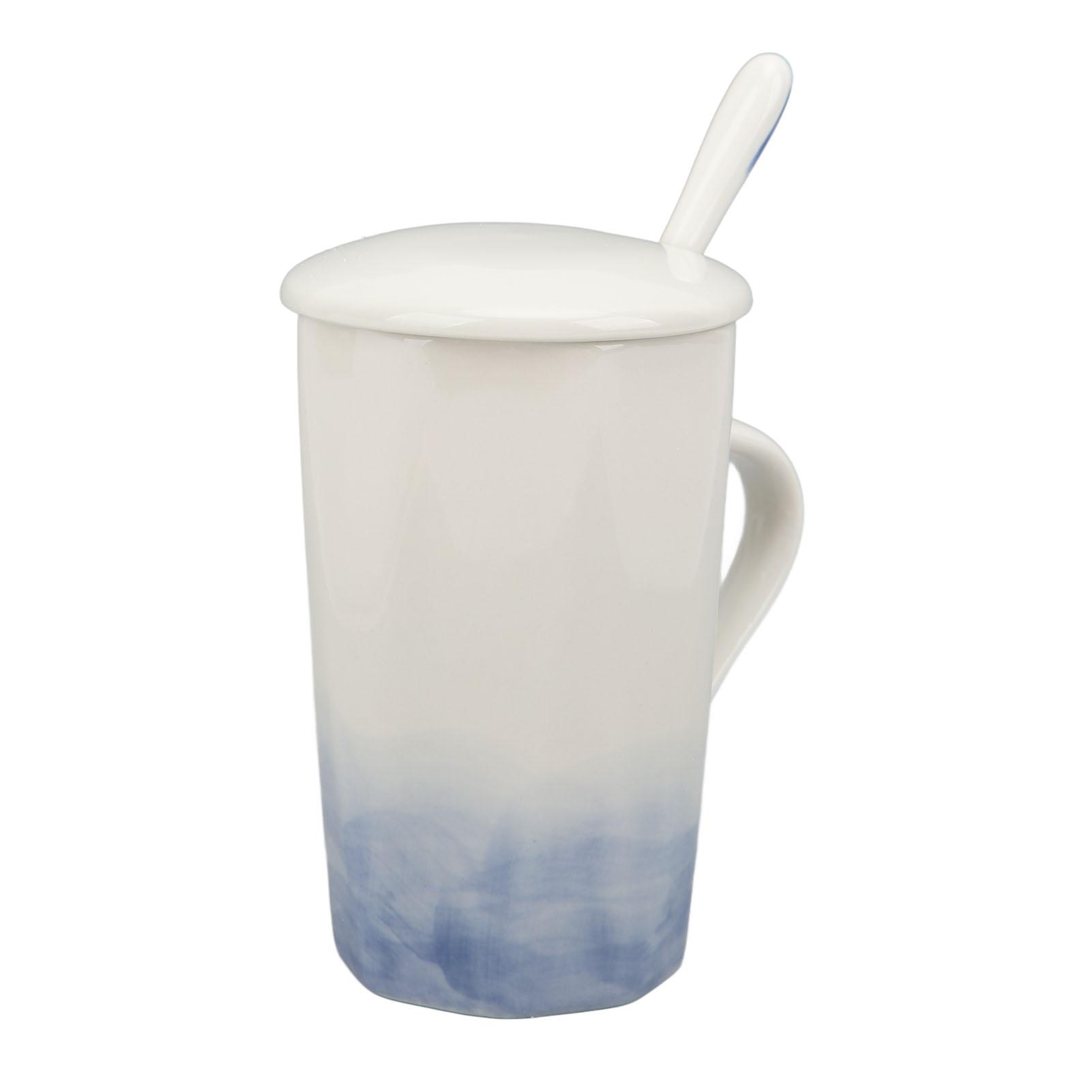 

400 мл керамическая кружка чернила стиль рисования кофейные кружки керамическая кофейная кружка с крышкой ложка для домашнего офиса