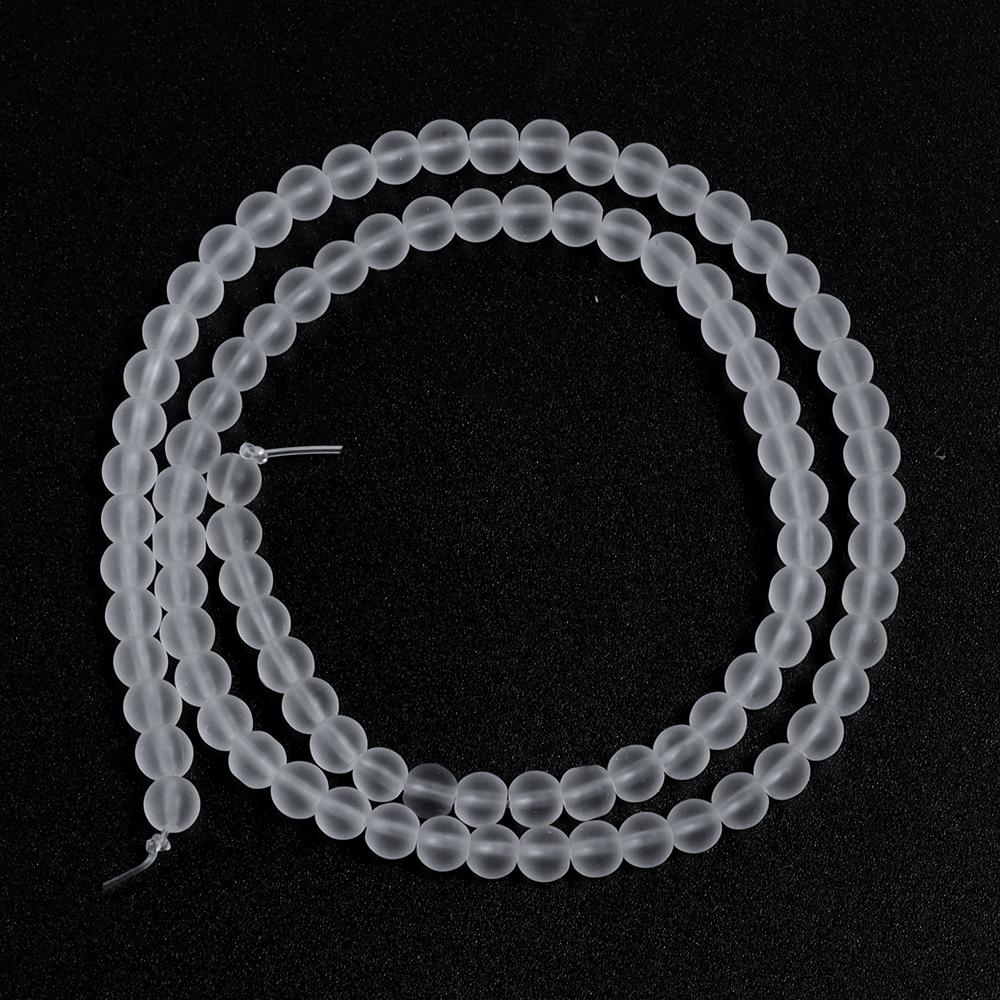 

1 Strand Frosted Transparent Glass Beads Round Loose Beads For Jewelry Making DIY Bracelets Necklace Accessories 4/6/8/10/12mm