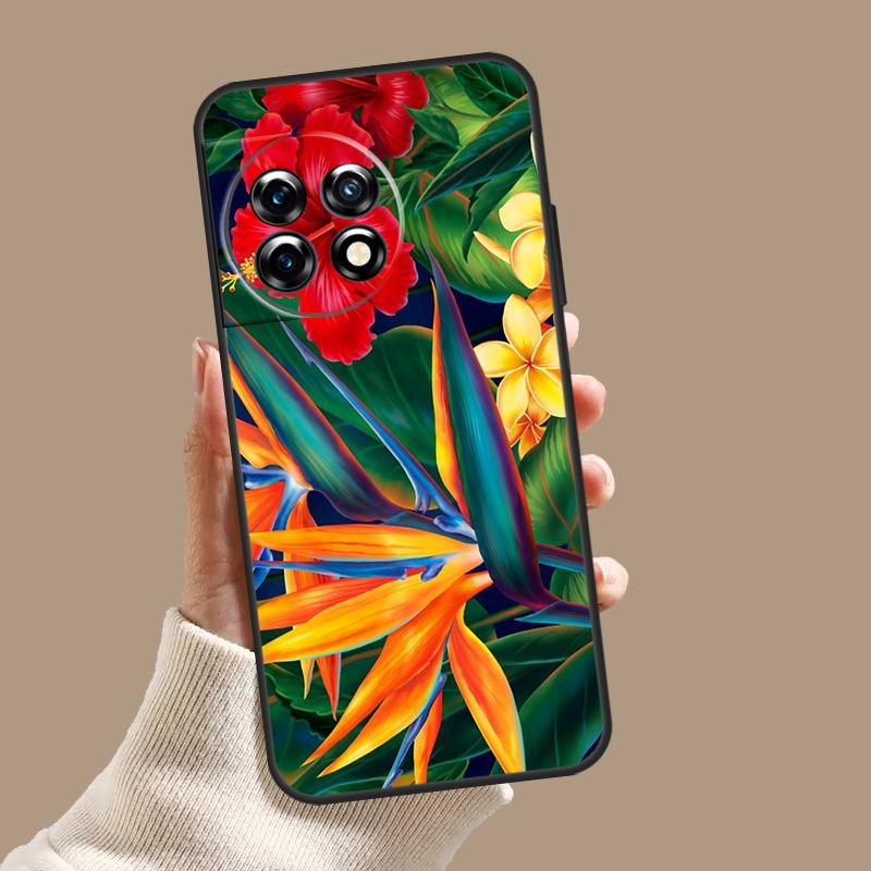 Tropical Paradise Hawaiian Flower Case For OnePlus 10T 8T 9R 10R 12R OnePlus 12 11 9 10 Pro Nord 2 CE 3 Lite N10 N20 N30 Cover