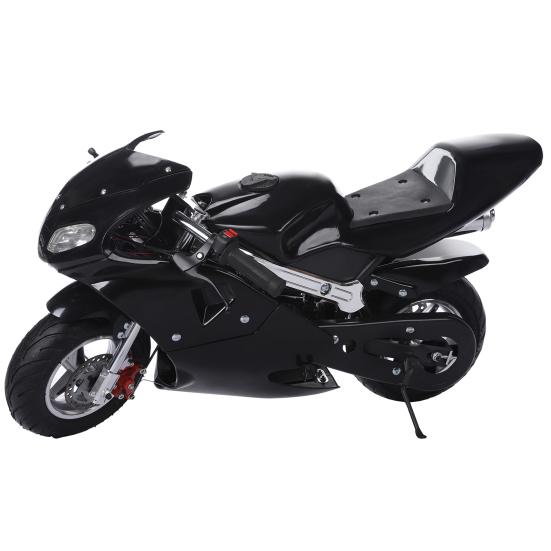 High Brightness Dual Headlights Rubber Handlebar Mini Motorcycle Strong Power 2-Stroke 49cc Over 12 Years Old Kids Pocket Gas Motorbike