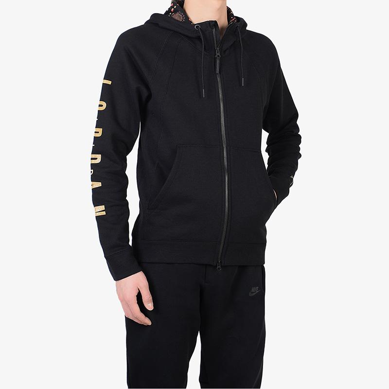 Chaqueta Casual con Capucha y Cremallera Air Jordan Año Nuevo Chino Fuegos Artificiales Hombre Ropa Exterior Negro AO1922-010