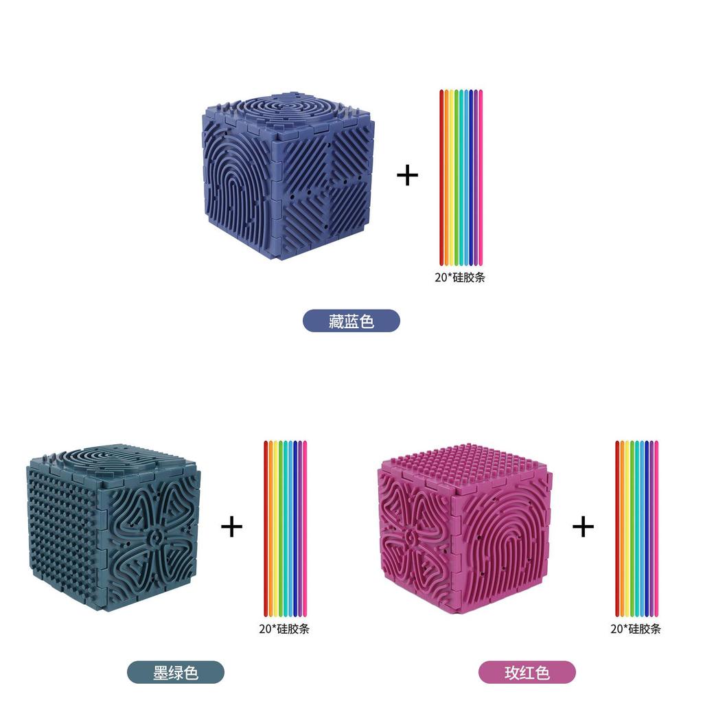 Sensory Decompression Board Toy With 3d Cube Assembly For Child Development