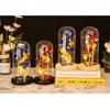 Colored  Roses  Ornaments 3 Flowers Glass-covered Gold-leaf Artifical Roses Luminous Led Night Light Creative Valentine Day Gifts
