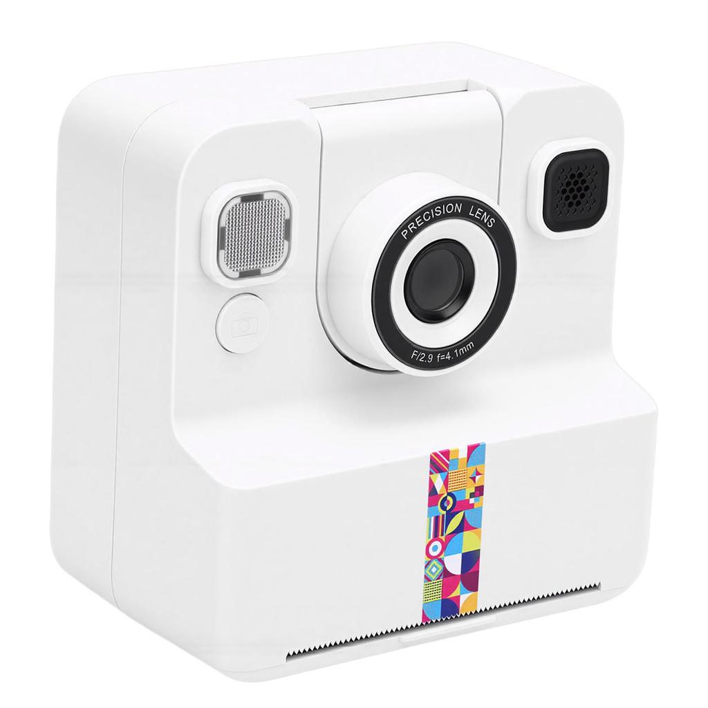   Print Camera White 2.4 Inch Screen 16X Zoom 1080P Digital Camera with Print Paper for Present