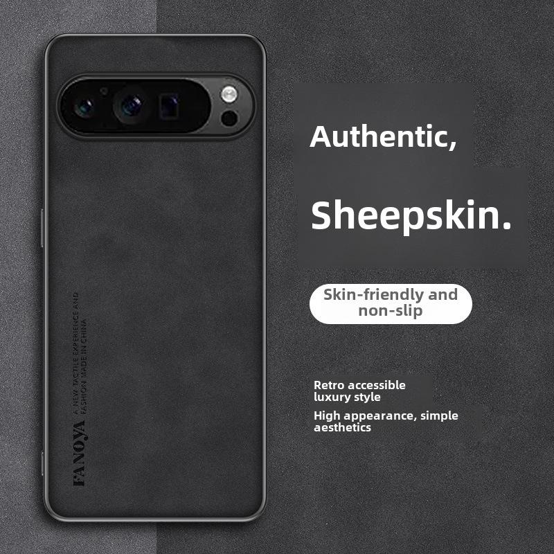 Pixel9Pro XL Leather Phone Case for Google 8A Pixel9A - Sheepskin Protective Cover