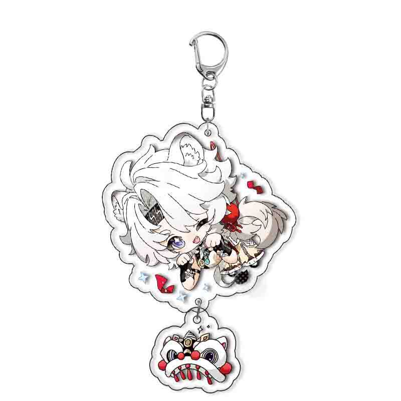 Wuthering Waves Anime Acrylic Key Ring Scar Kakaro Rover Jinhsi Changli Creative Double Sided Pendant Keyring Game Peripherals Premium Quality