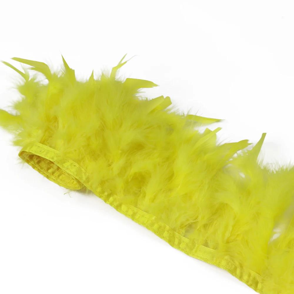 1Meters Natural Turkey Feathers Trim Height 10-15Cm Wedding Clothing Dress Decoration Diy Feather Ribbon Sewing Crafts