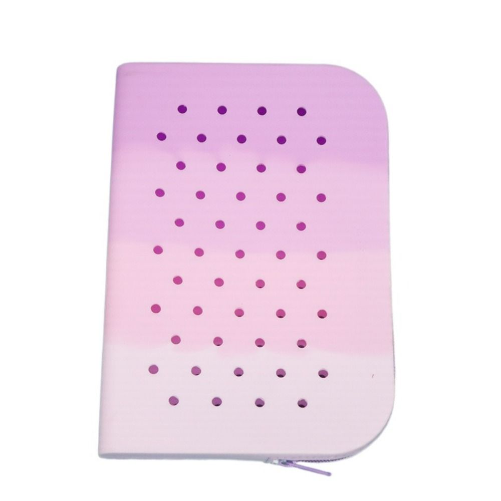Breathable Holes Silicone Pencil Case Zipper Large Capacity Stationery Storage Bag Portable Waterproof Makeup Organizer Cosmetic