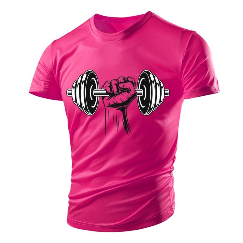 Dumbbell Graphic T-Shirt For Men Gym 3D Printed T Shirts Summer Casual Breathable Sports Round Neck Quick Dry Short Sleeves Tees