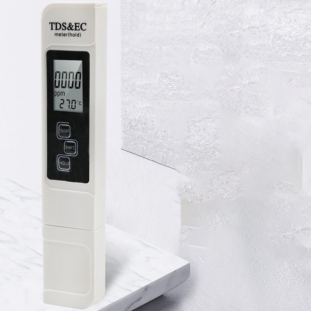 TDS EC Meter Portable Compact LCD Display 3 in 1 TDS EC Temperature Water Quality Test Pen for Aquarium Swimming Pool