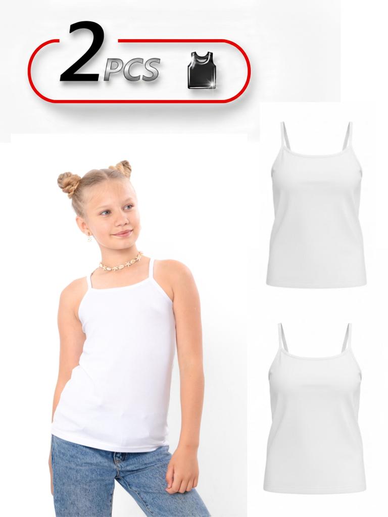 Girls’ 2‑Pack Basic Tank Tops, Any season 6289-036-pak2 HC
