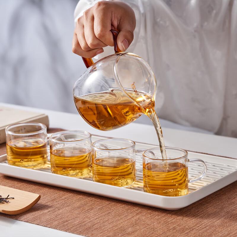 GUOZI Gewu Glass & Wood Tea Set