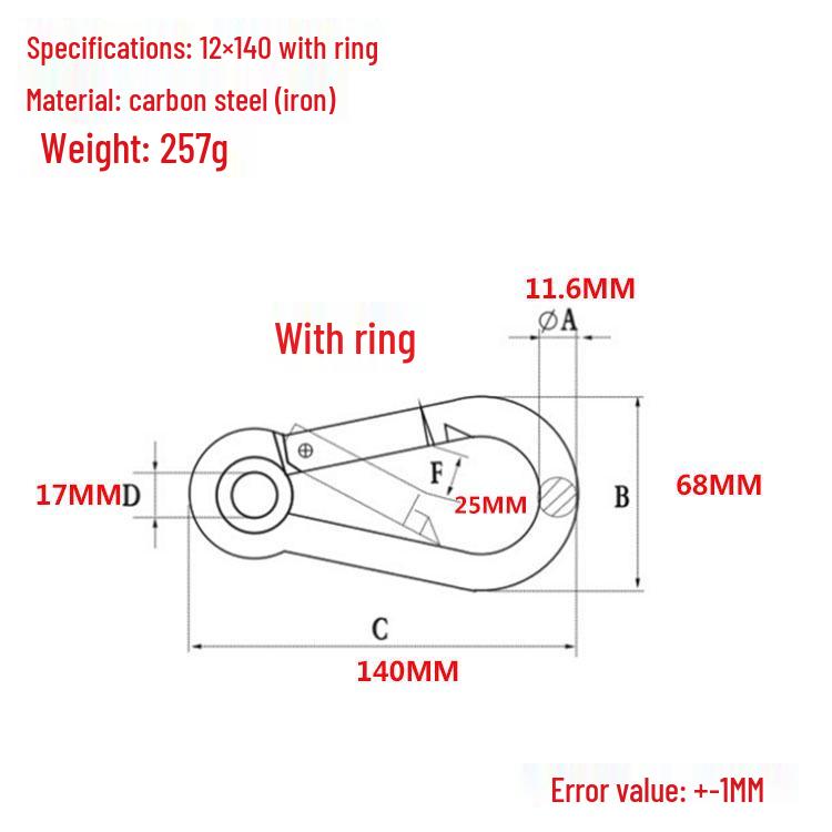 Galvanized Ring Eye Spring Hook Safety Buckle with Lifting Eye and Hook