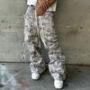 GLYDE Stilvolle Mehrzweck-Camouflage- Cargohosen Amerikanischer Retro Gerades Bein Locker Lässige Hosen Harajuku Stil Hip Hop Y2k Hosen