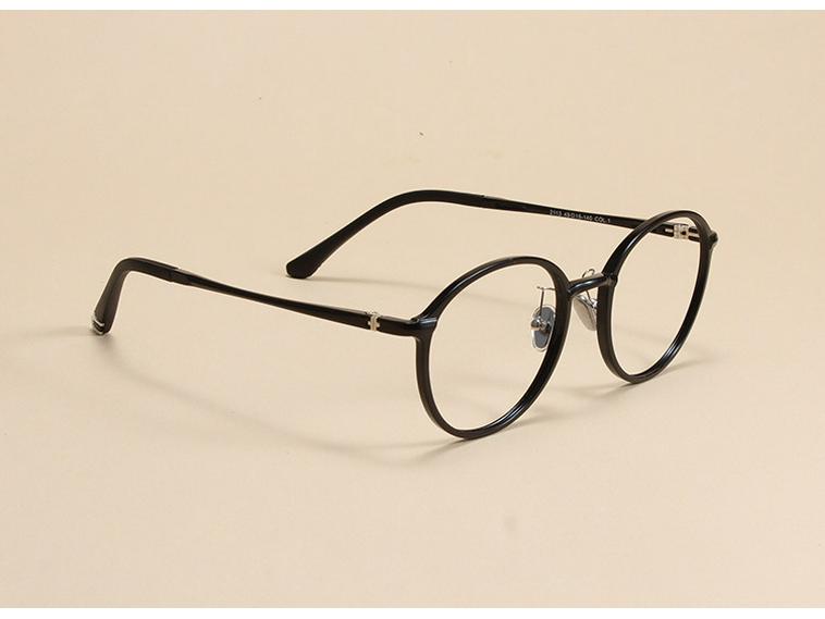 Ultra-light Korean Style Round Unisex Eyeglass Frames - Retro, Slimming, Fits Prescription Lenses, Style 2113
