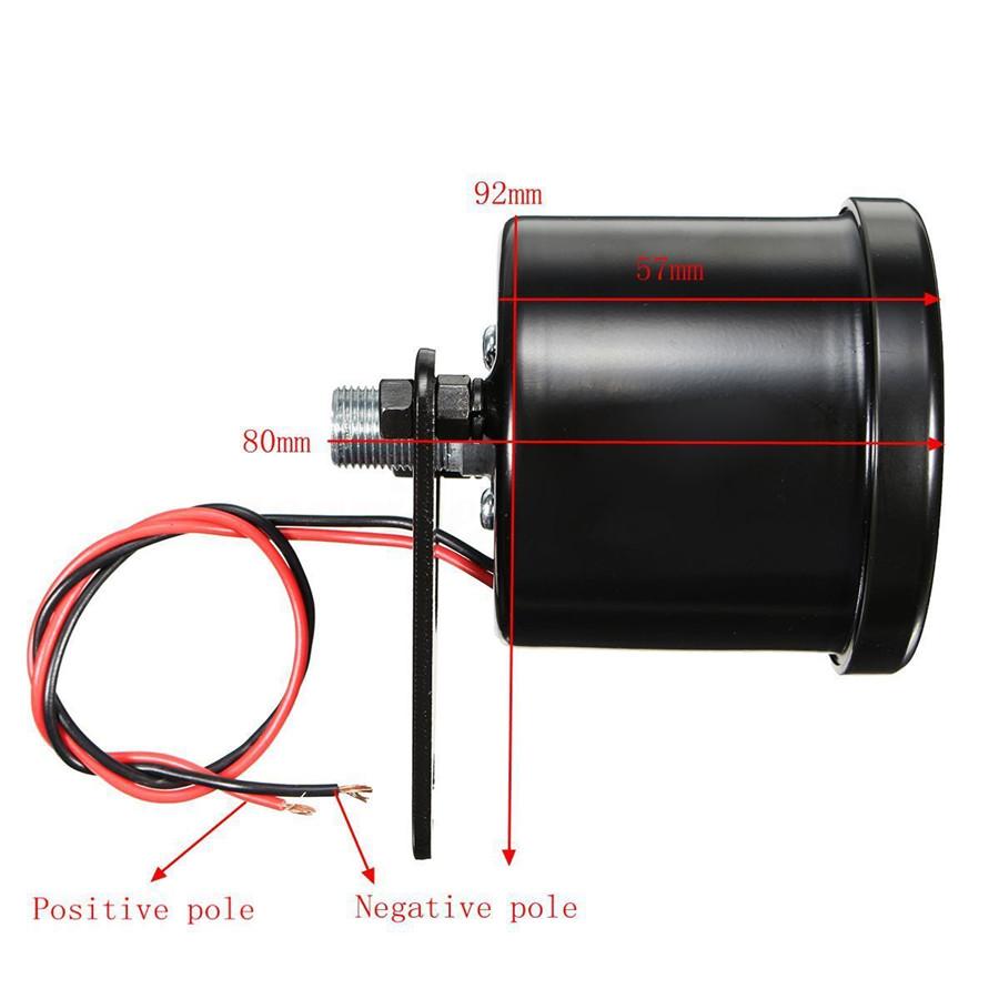 12000 RPM Universal LED Motocycle Tachometer Analogue Tacho Gauge Black 12V Bike