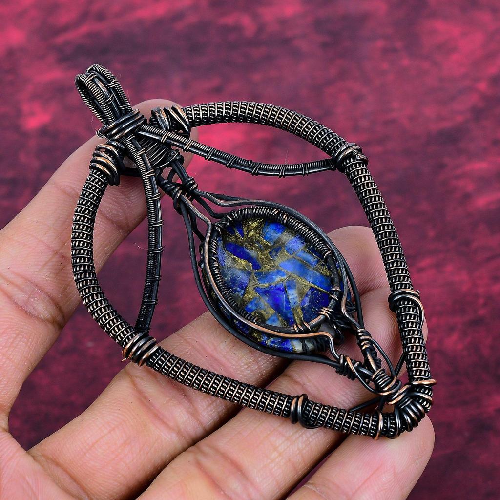 Lebensbaum Kupfer Sodalith Anhänger Kupferdraht Gewickelter Anhänger Regenbogen Mondstein Schmuck