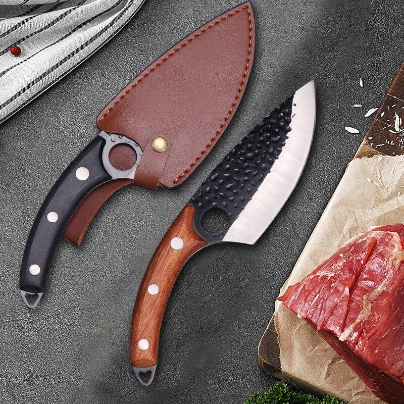 6 Inch High Stainless Steel Kitchen Chef Knife Leather Cover Sheath Slicing Filleting Cooking Tools