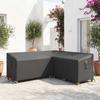 V-Shaped Patio Furniture Cover, Waterproof Outdoor V-Shaped Sectional Sofa Cover, Anti-UV with Air Vent, Black