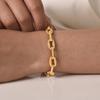 Jewelry Stainless Steel Embossed Oval Handmade Chain Gold Bracelet Ladies