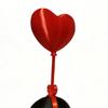 Floating Cat Heart Balloon Figurine 3D Printed Cute Black Cat Statue Romantic Desktop Ornament for Living Room Bedroom Bookshelf Nightstand Decor