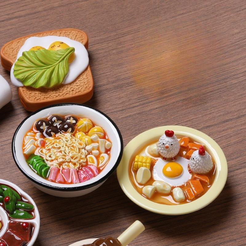 Simulated Food Refrigerator Sticker Chinese Food Toy Magnetic Sticker Refrigerator Decoration 3Resin Po Wall Magnetic Suction