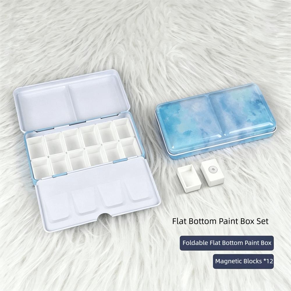 Metal Construction Watercolor Paint Box Small Size Folding Paint Box For Gouache Painting