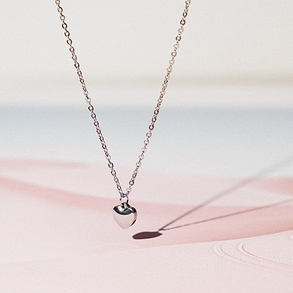 Jbans Classic Cutie Heart Pendant Surgical Steel Chain Necklace (C2401-An785_Sv)