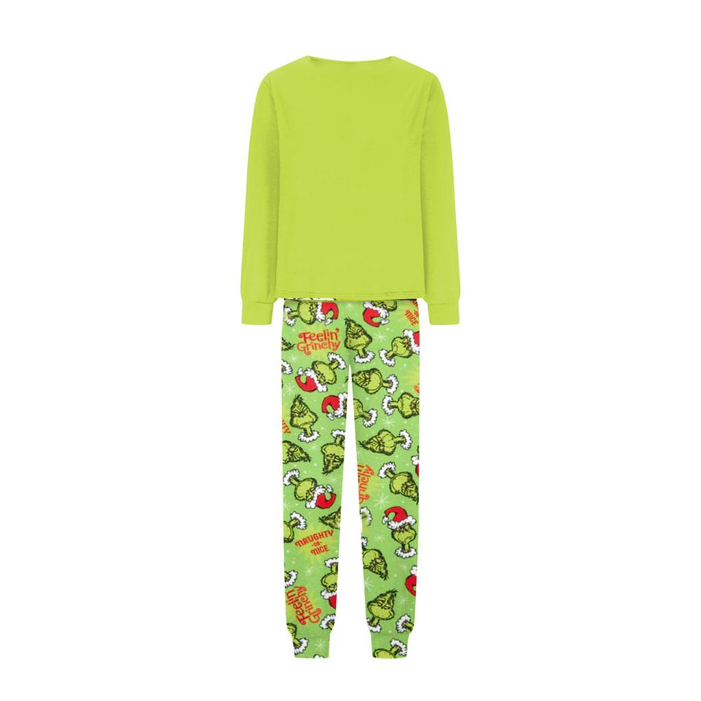 Christmas Print Cute Family Set Pajamas, Home Clothes, Family Set Long Sleeve Top Pants Set