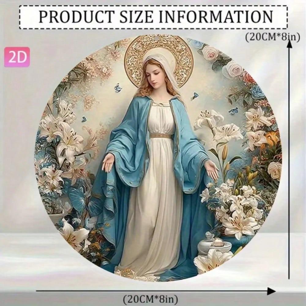 Metal Tin Sign Virgin Mary Wall Art Vintage Retro Outdoor Garden Decor 20x20