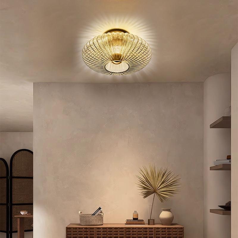 Nordic Glass Wall Lamp Retro Corrugated Design Suitable For Decorative Wall Lamps In Corridor Bedrooms Living Rooms Study Rooms