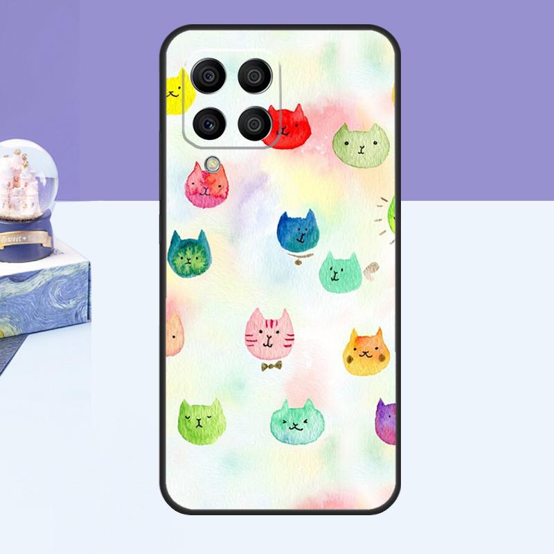 Cute Cartoon Cat Case For Samsung Galaxy M14 M54 M13 M23 M16 M11 M21 M31 M20 M34 M52 M32 M12 M36 M56 M15 M55