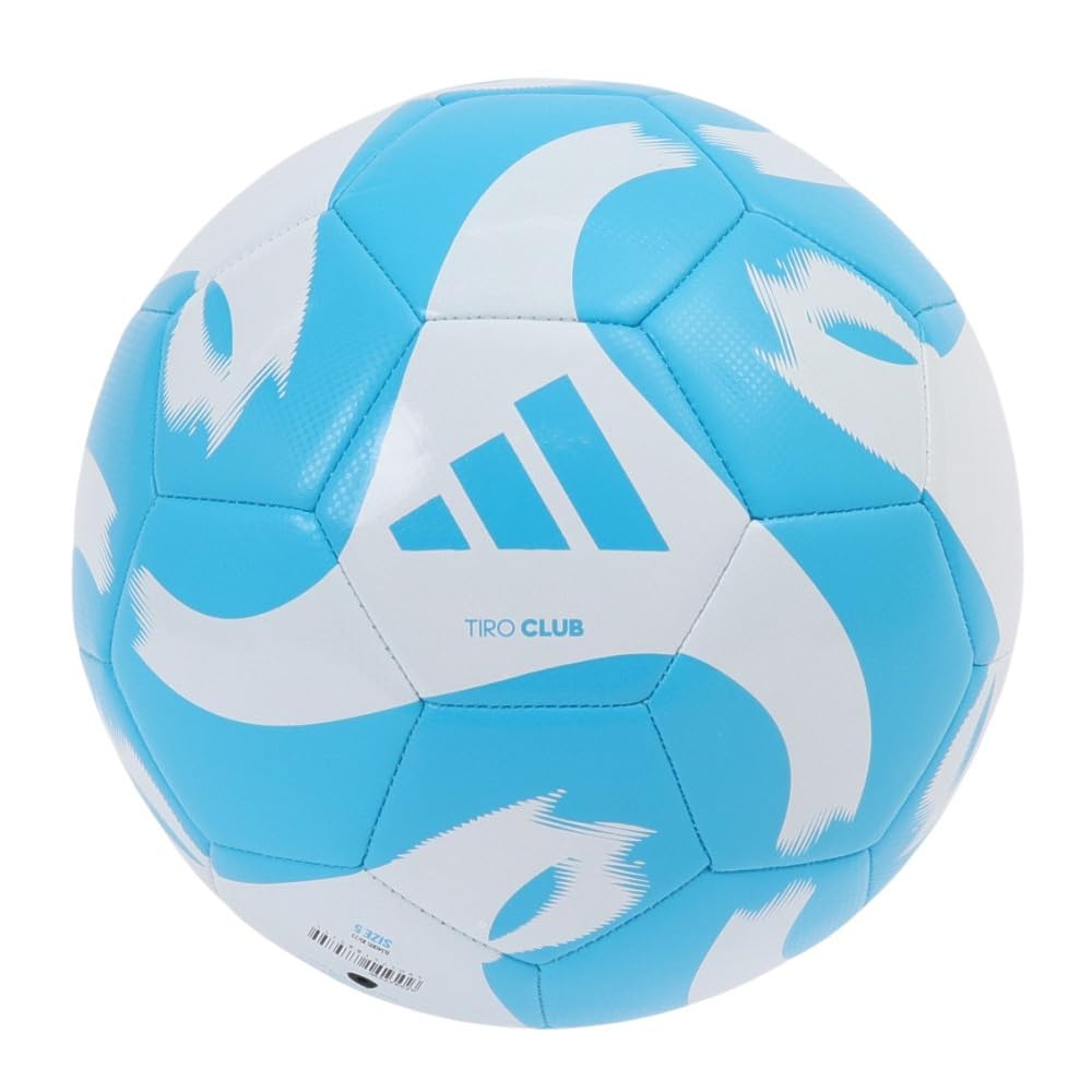 Adidas TIRO Club Soccer Light Blue and Size 5 Machine-Stitched Ball, White,