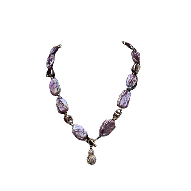 038 Baroque Freshwater Pearl Necklace - Elegant & Versatile Clavicle Chain for Women, Light Luxury Court Style