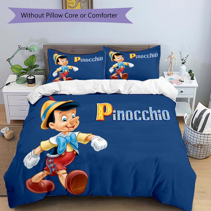 Pinocchio'S Jolly Adventure Print 3Pcs Bedding Setduvet Cover With 2 Bedropillowcase Home Birthday Gift