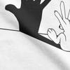 Kaninchen Hand Schatten T-Shirt Herren Hipster Reine Baumwolle T-Shirts Rundhals Kurzarm T-Shirts Bedruckte Kleidung